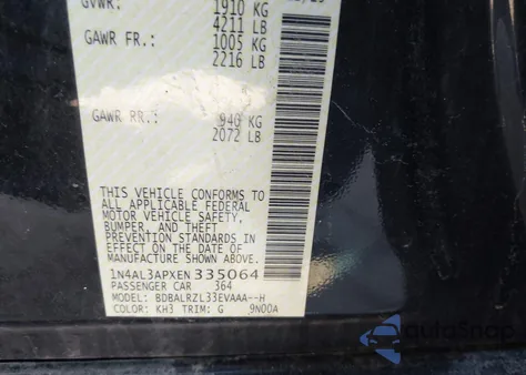 2014 Nissan Altima 2.5 S from USA, damaged, VIN 1N4AL3APXEN335064